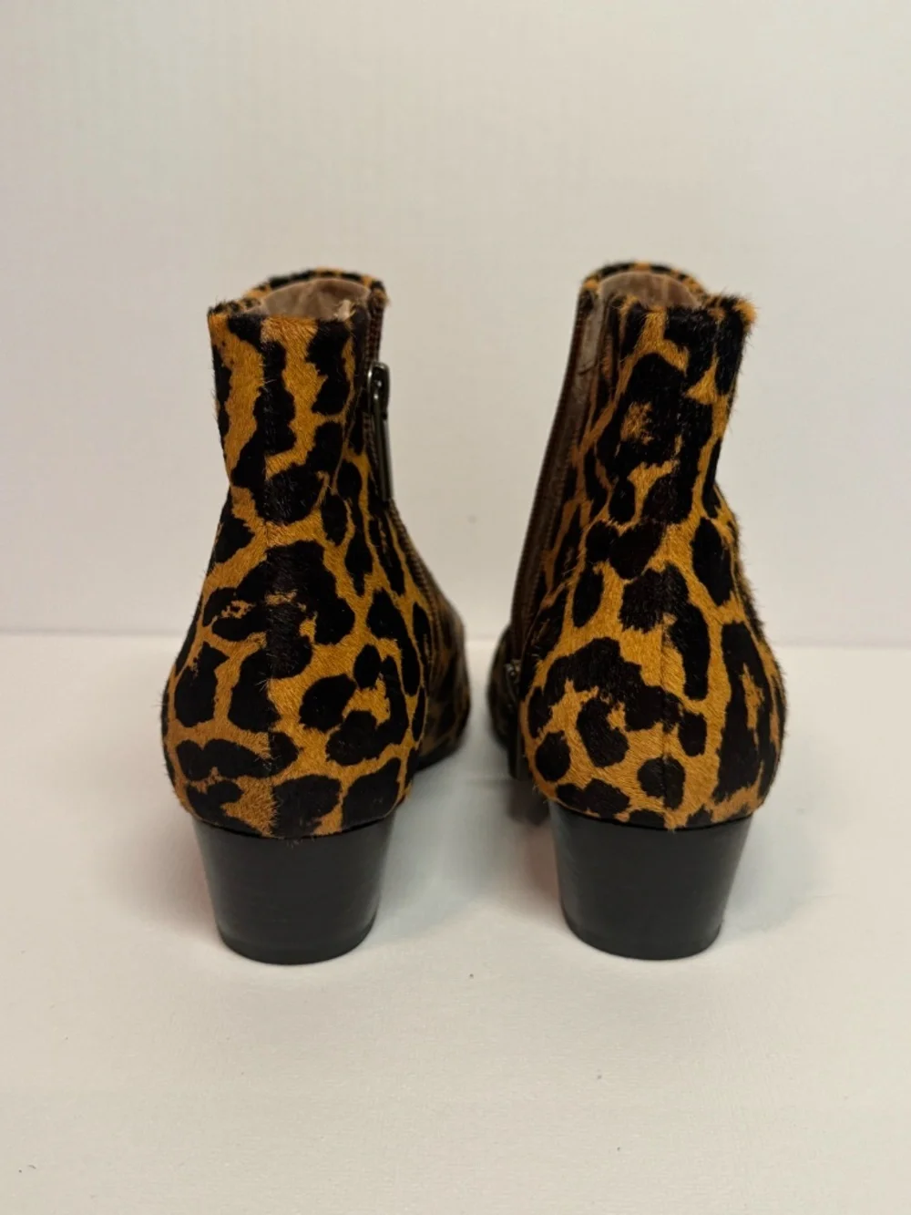 Seychelles Leopard Print Calf Hair Ankle Boots Pointed Toe Booties Women’s 7